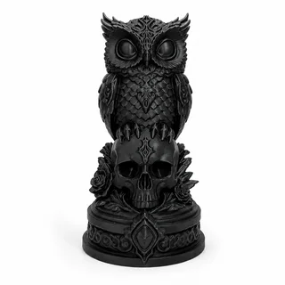 Escultura Búho con Calavera 17 cm
