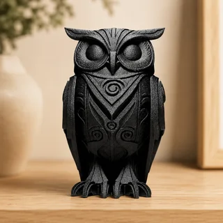 Escultura Búho con Grabados 15 cm
