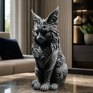Escultura Gato Rúnico 18 cm