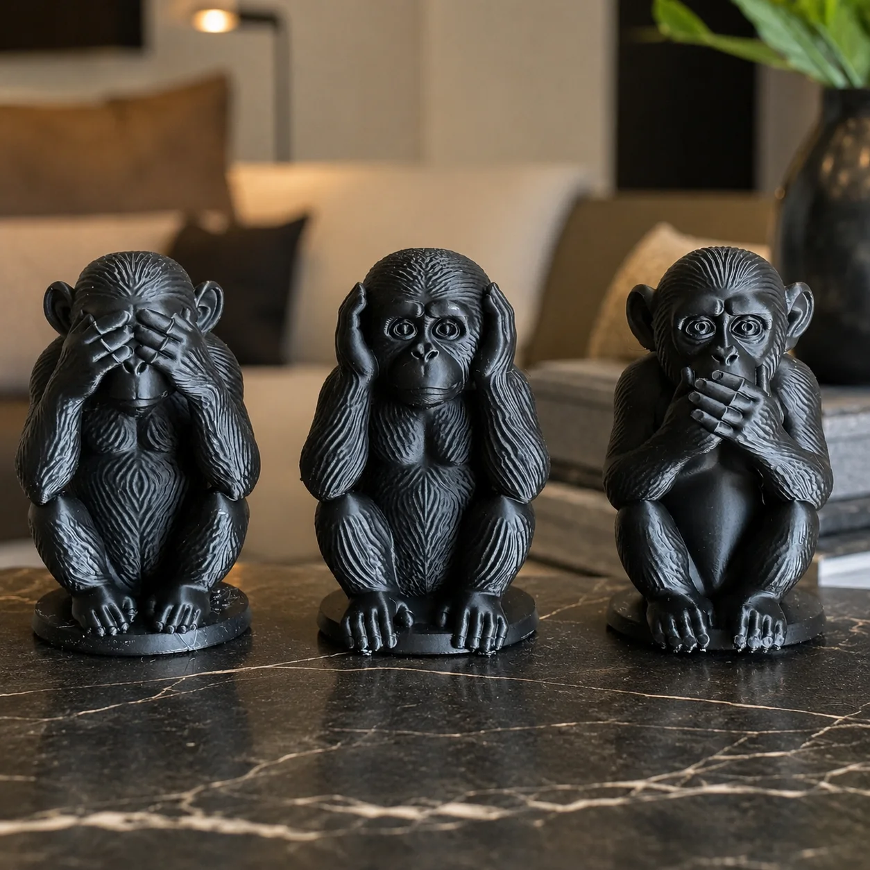 Set de 3 Monos Sabios - Ariz Creativo